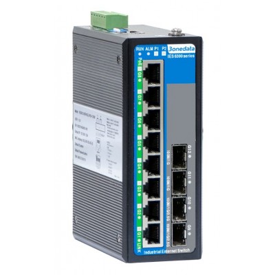 Endüstriyel PoE Switch 8 Port RJ45 POE + 4 Port SFP Managed @ IES6300-8GP2GS2HS-2P24-120W