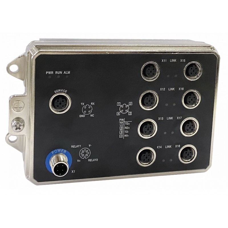 M12 Endüstriyel Switch 8 Port 10/100M M12 Yönetilebilir @ TNS5500D-8T-P24