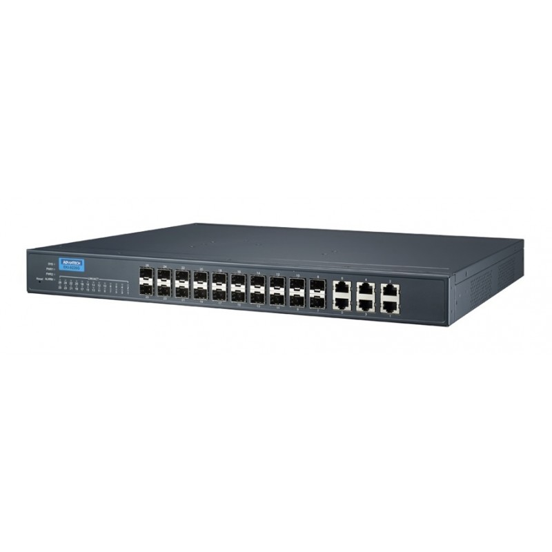 IEC61850 Switch 20 Port SFP + 6 Port RJ45 Yönetilebilir AC/DC @ EKI-9226G-20FOI