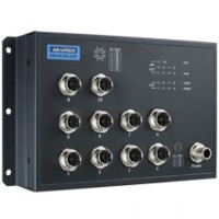 EN50155 Switch 8 Port POE M12 + 2 Port M12 24-48 VDC @ EKI-9510G-2GPL