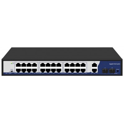 PoE Switch 24 Port RJ45 POE + 2 Port RJ45 Uplink + 2 Port SFP @ CLR-SWG-2928P