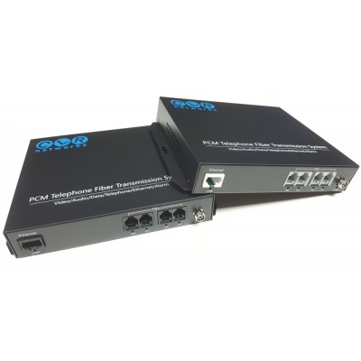 CLR-FXS/FXO-041SF @ 4 Hat Analog Telefon 1 Port 10/100M Ethernet Fiber Optik Çevirici