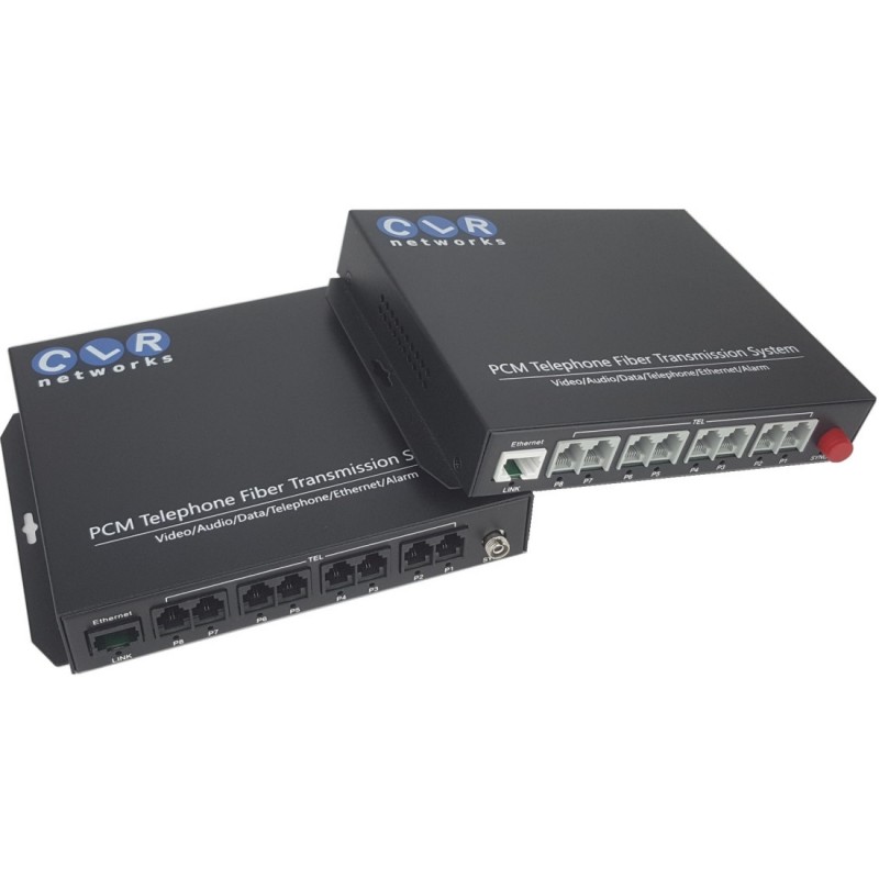 CLR-FXS/FXO-081SF  8 Hat Analog Telefon 1 Port 10/100M Ethernet Fiber Optik Çevirici