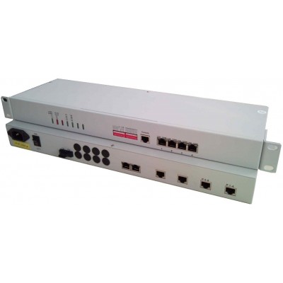 CLR-FXS/FXO-0840DF @ 8 Hat Analog Telefon 4 Port 10/100M Ethernet Fiber Optik Çevirici