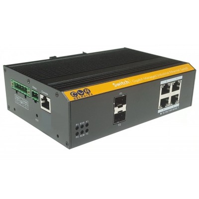 CLR-IES-2506N @ 4*Gigabit RJ45 + 2*SFP Endüstriyel Switch L2+ Ring, Akıllı Cloud Switch