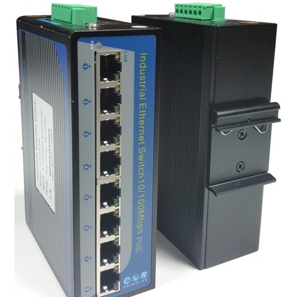 Endüstriyel PoE Switch 8 Port 100Mbps RJ45 PoE @ CLR-IES-80P