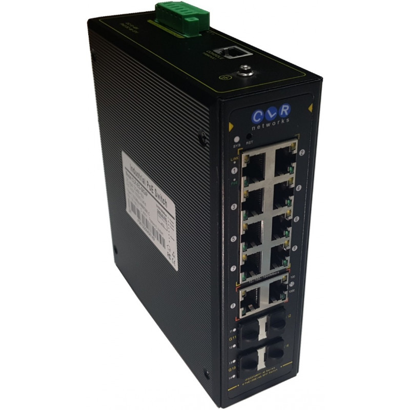 Endüstriyel PoE Switch 10 Port RJ45 (8 POE) + 4 SFP Yönetilebilir @ CLR-IES-G824P