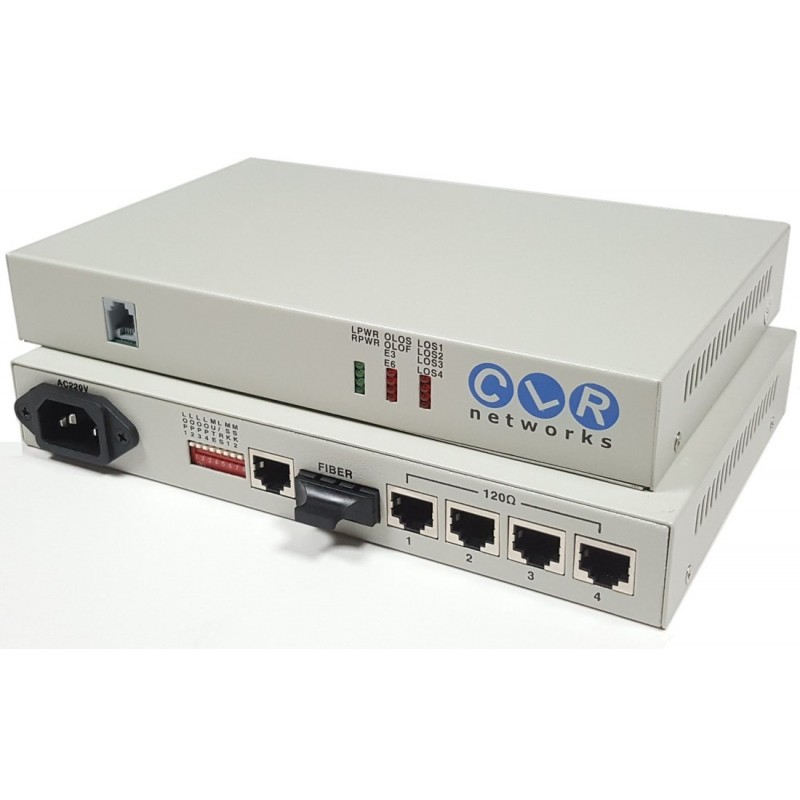 CLR-PDH-FM400 @ 4 Port E1 Singlemode Fiber Optik Multiplexer 