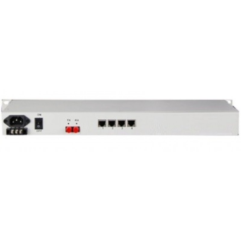 CLR-PDH-FM404F @ 4 Port E1 + 4 Port Fast Ethernet  Singlemode Fiber Optik Multiplexer 