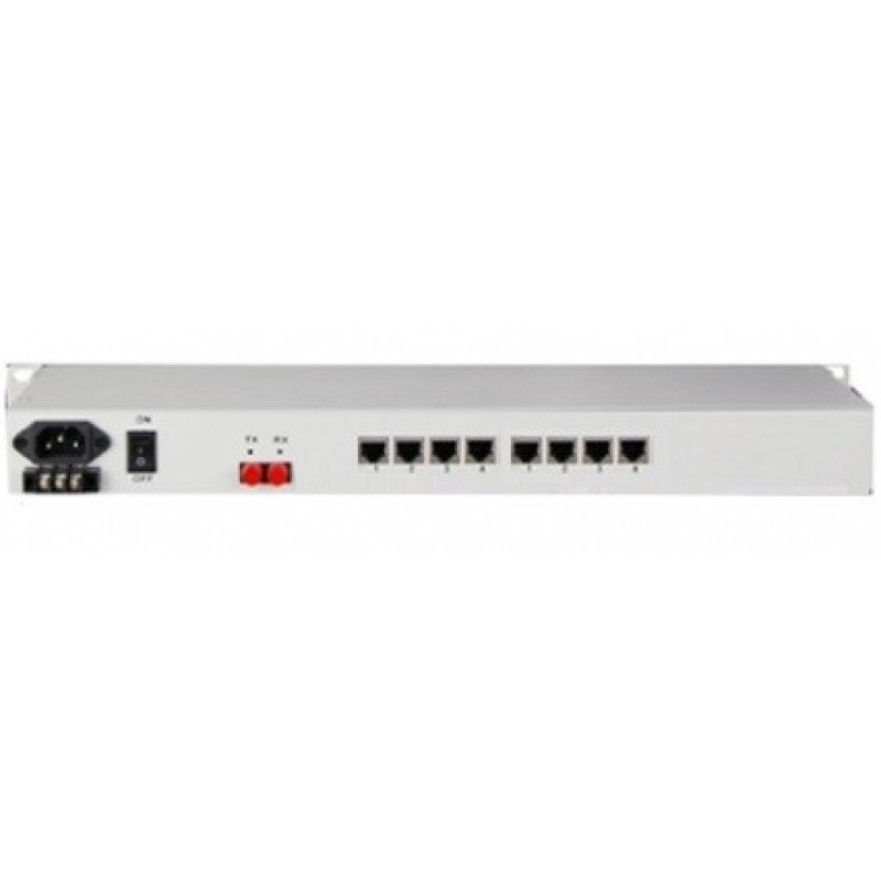 CLR-PDH-FM804F @ 8 Port E1 + 4 Port Fast Ethernet  Singlemode Fiber Optik Multiplexer 