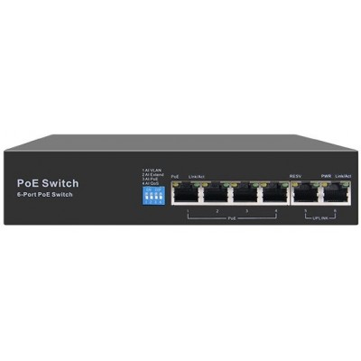 Poe Switch 4 Port RJ45 PoE + 2 Port RJ45 Fast Ethernet @ CLR-SWF-1206P