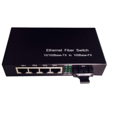 Mini Switch 4 Port 10/100M RJ45 + 1 Port 100M SC DX @ CLR-SWF-41S