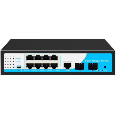 Ethernet Switch 8 Port RJ45 + 2 Port SFP Managed @ CLR-SWG-1510M