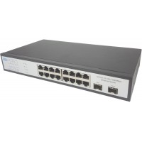 Ethernet Switch 16 Port Gigabit RJ45 + 2 SFP Unmanaged @ CLR-SWG-1518