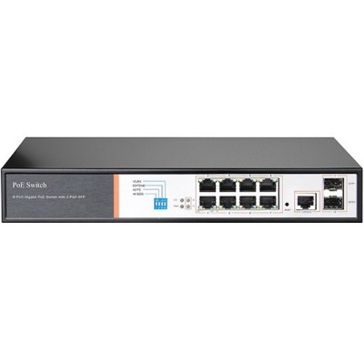 CLR-SWG-2510P @ Gigabit Ethernet PoE Switch 8*RJ45 PoE + 2*SFP Managed L2+