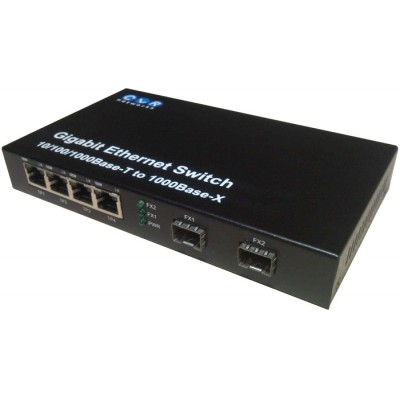 Mini Switch 4 Port RJ45 + 2 Port SFP Unmanaged @ CLR-SWG-42