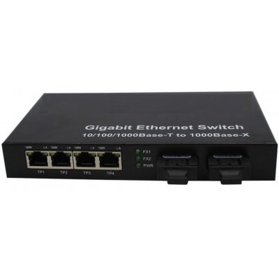 Mini Switch 4 Port RJ45 + 2 Port SC DX @ CLR-SWG-42SC