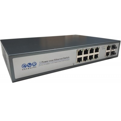 POE Switch 8 Port 100M RJ45 PoE + 2 Port Combo RJ45-SFP Uplink @ CLR-SWG-822P