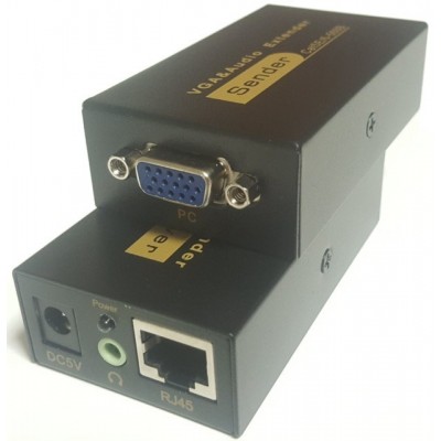 VGA & AUDIO Extender - Mesafe Uzatıcı 100Metre @ CLR-VGA-C100