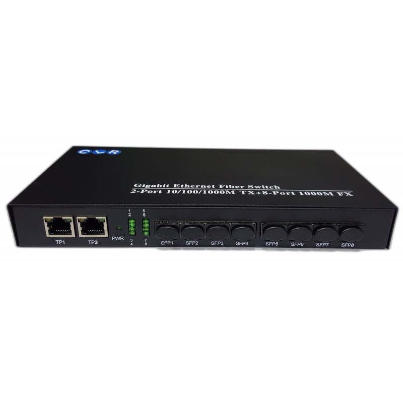 Yönetilmeyen Gigabit Ethernet Omurga Fiber Switch 8*SFP + 2*RJ45 # CLR-SWG-1510F