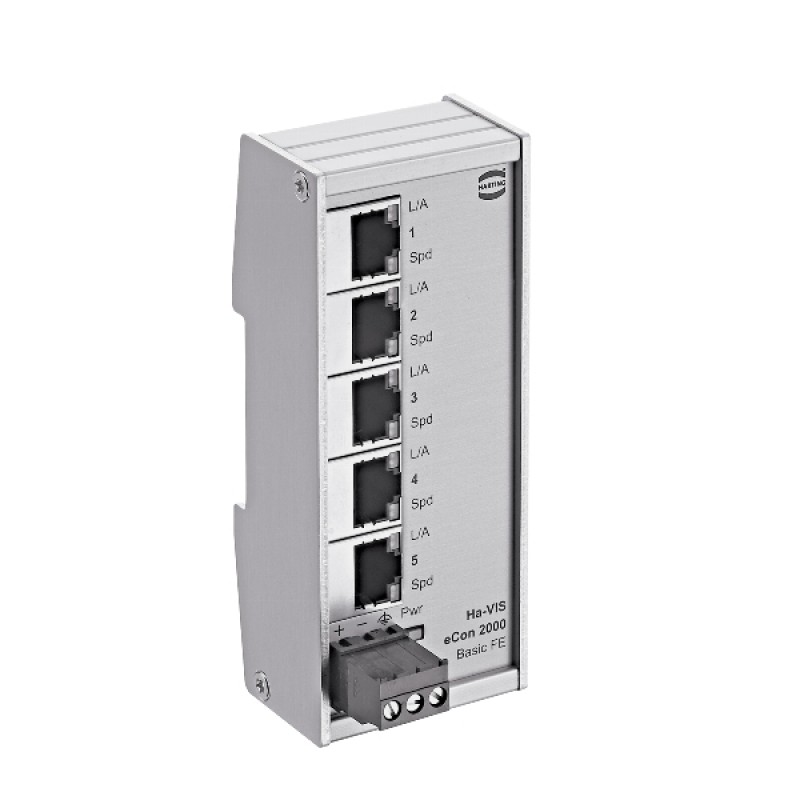 Ha-VIS eCon 2050B-A @ Endüstriyel Switch 5 Port Fast Ethernet RJ45 Yönetilemez