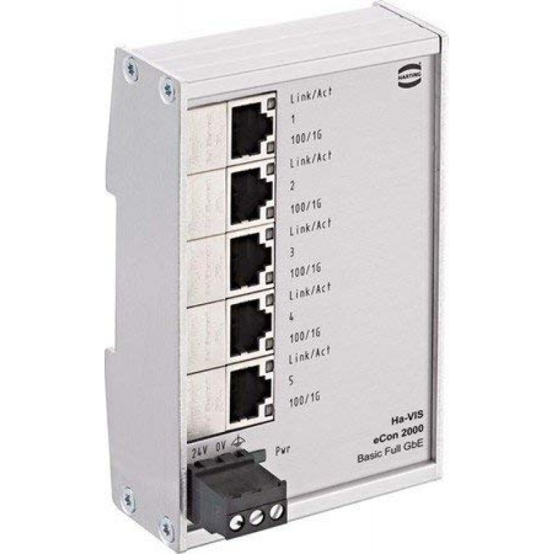 Ha-VIS eCon 2050GB-A @ Endüstriyel Switch 5 Port Gigabit Ethernet RJ45 Yönetilemez