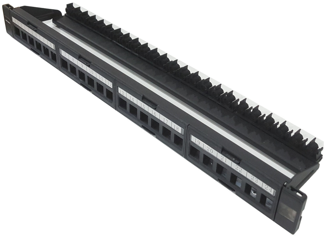 Data Patch Panel CAT6 UTP 24Port Unloaded Modüler Klipsli DPP-U1024T