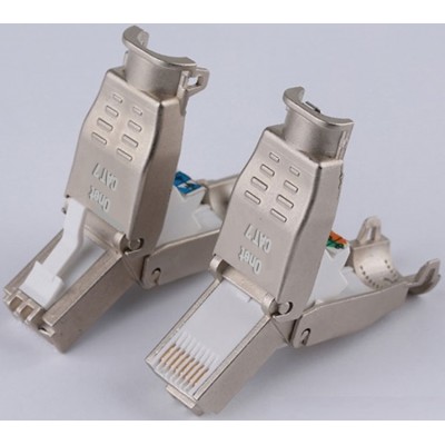 IP20 Industrial Grade Cat7 RJ45 Plug FTP Metal 10Gbps Gold Plated # ON-221021
