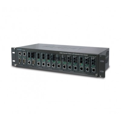 MC-1500R @ Media Converter Rack 19" 15 Slot Dual AC Power