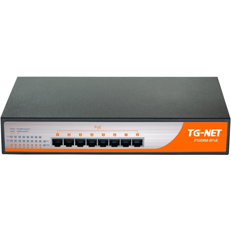 P3008-8POE @ 8 RJ45 PoE RJ45 Gigabit Ethernet PoE Switch