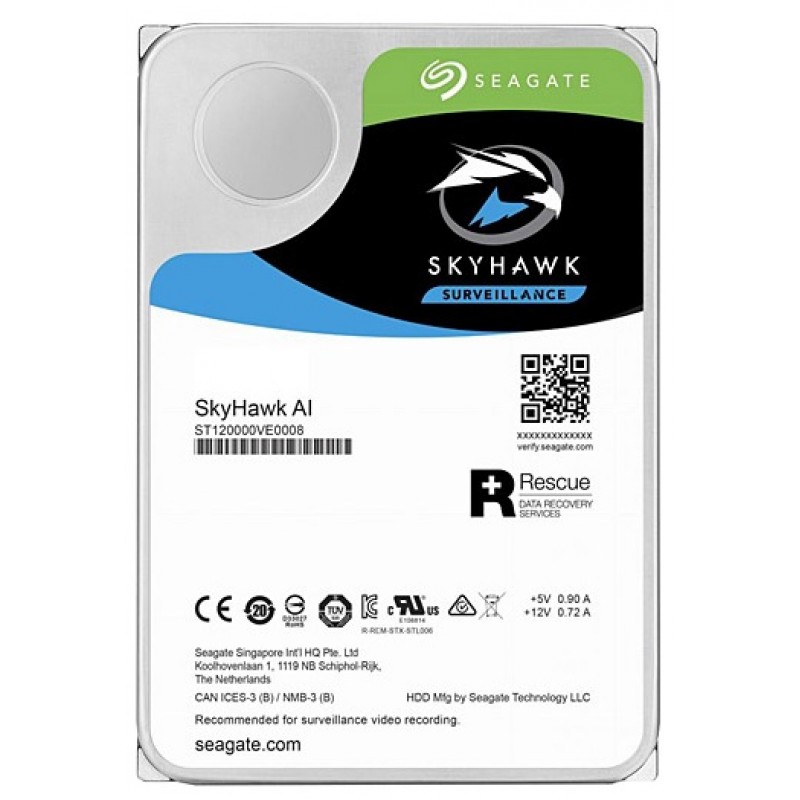 Seagate Skyhawk AI 10 TB Harddisk - Güvenlik Diski @ ST10000VE0008