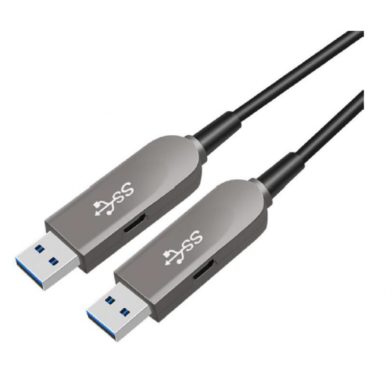 USB 3.2 A Male to USB 3.2 A Male AOC Fiber Kablo